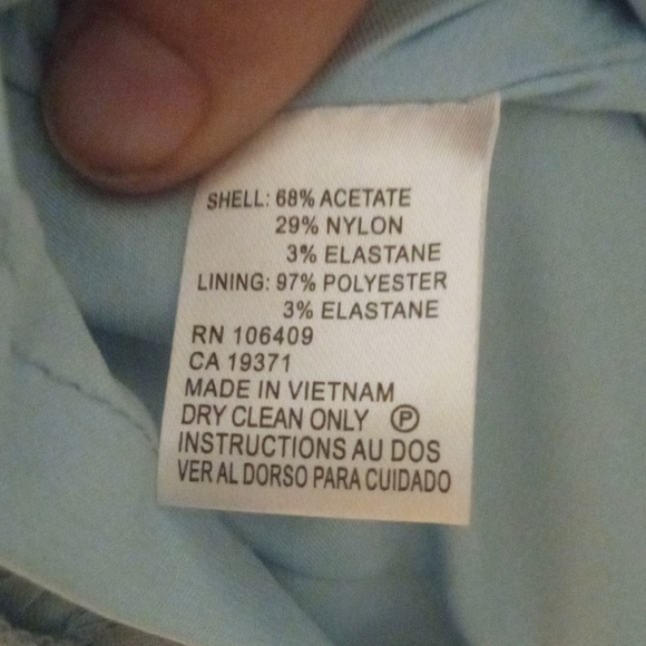 Tahari Powder Blue Collared Neckline Ruched Side Satin Cocktail Dress Size 2 - Picture 10 of 10